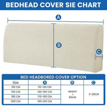 Bettkopfteil Bezug 180cm – Weicher Stretch, Beige