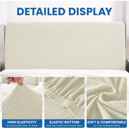 Bettkopfteil Bezug 180cm – Weicher Stretch, Beige