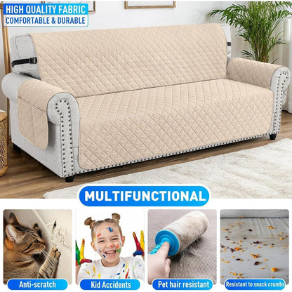 Wasserdichter Sofabezug 4-Sitzer, Kratzfest & Rutschfest Beige