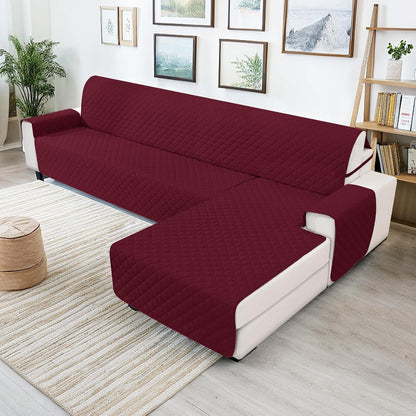 Wasserdichter Couchüberzug L-Form 2 Sitzer Bordeauxrot