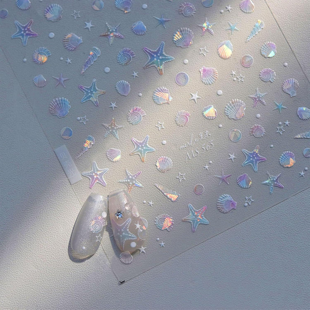 3D Nagelsticker Aurora Muschel Seestern - Ozean Thema Nail Art