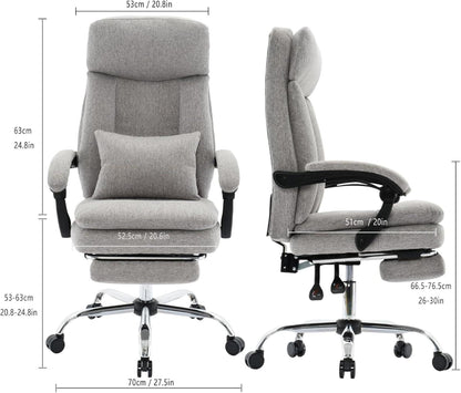 Ergonomischer Executive Bürostuhl mit hoher Rückenlehne Grau