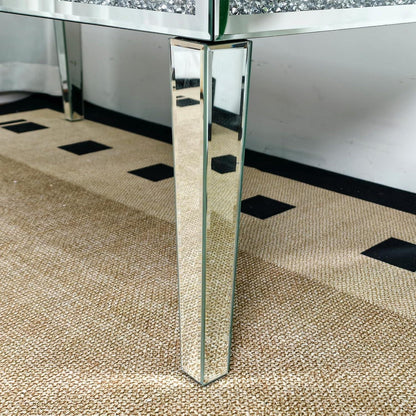 Couchtisch Silber Kristall Glas Rechteckig 120x60x45 cm