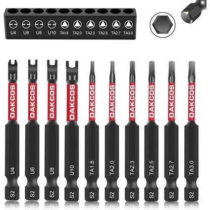 10tlg Spezial Schraubendreher Bit Set 70mm Dreieck & U-Profil S2 Stahl