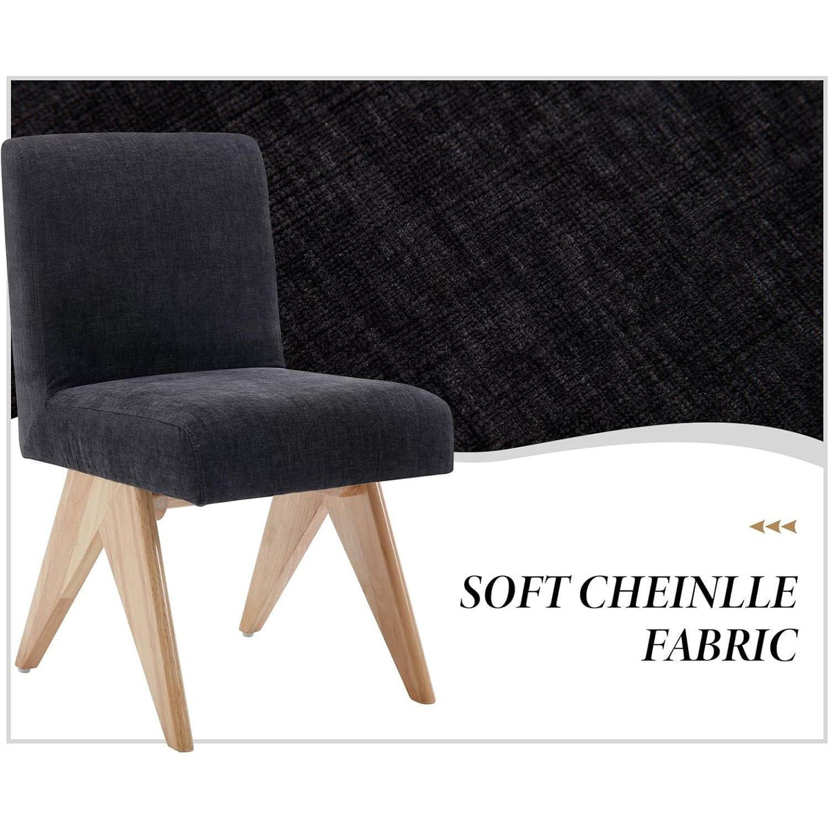 Vintage Küchenstühle 2er Set Dunkel Grau Chenille