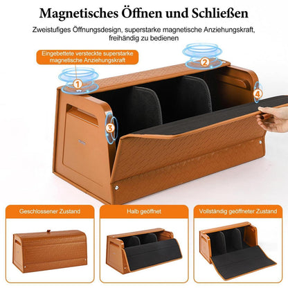 Kofferraum-Organizer | Faltbar & Wasserdicht | Orange in Lederoptik