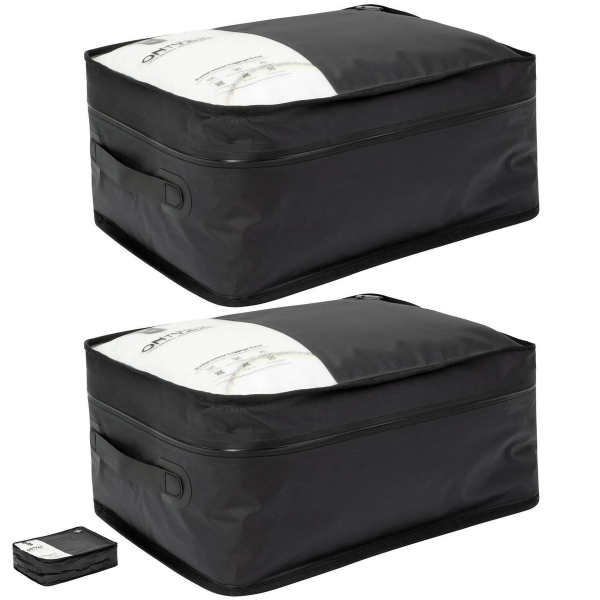 Wiederverwendbare Vakuumbeutel Kleidung 2er-Set Schwarz 42x32x20cm