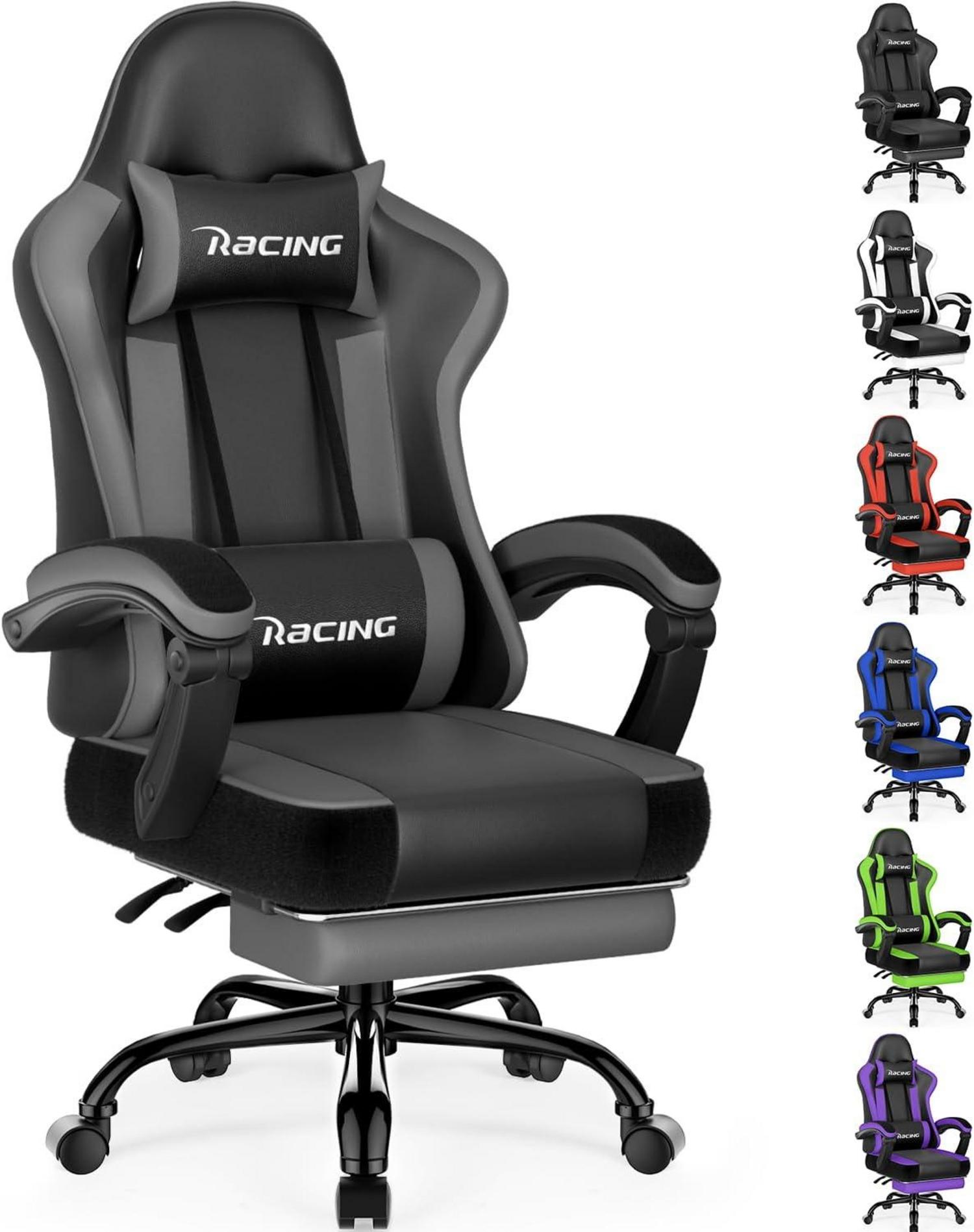 Ergonomischer Gaming Stuhl mit Fußstütze und 150kg Belastbarkeit