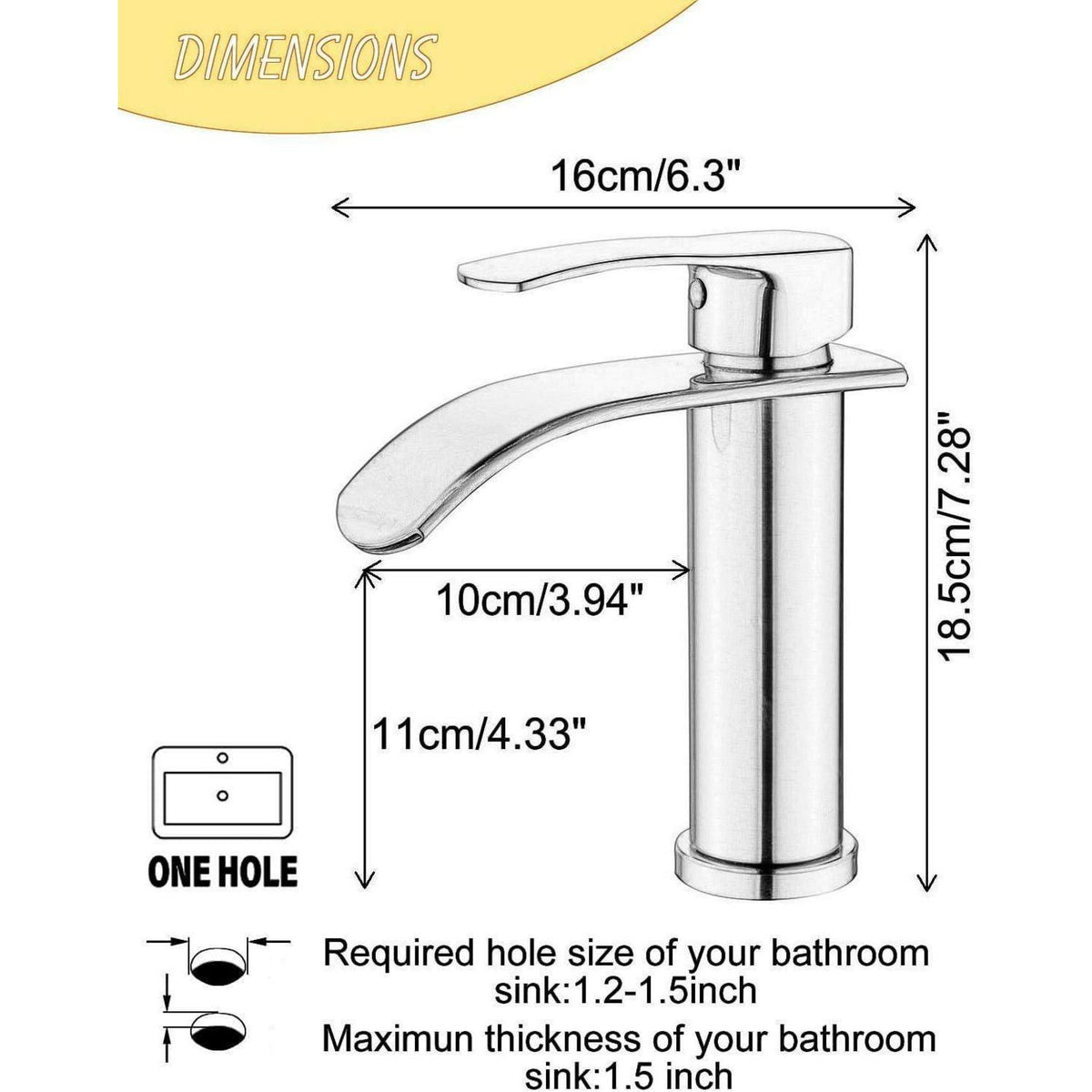 Wasserfall Waschtischarmatur Gebürstetes Gold Modern
