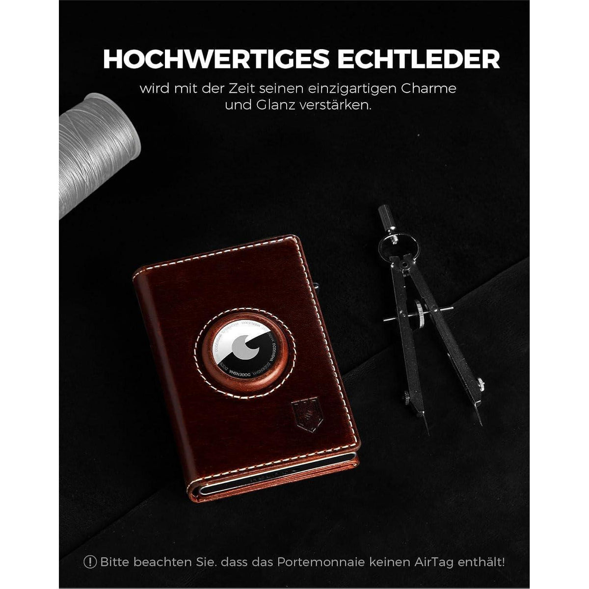 Geldbörse Herren mit AirTag Fach & XL Münzfach – RFID Schutz