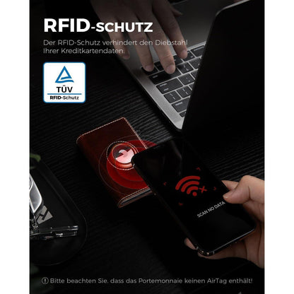 Geldbörse Herren mit AirTag Fach & XL Münzfach – RFID Schutz