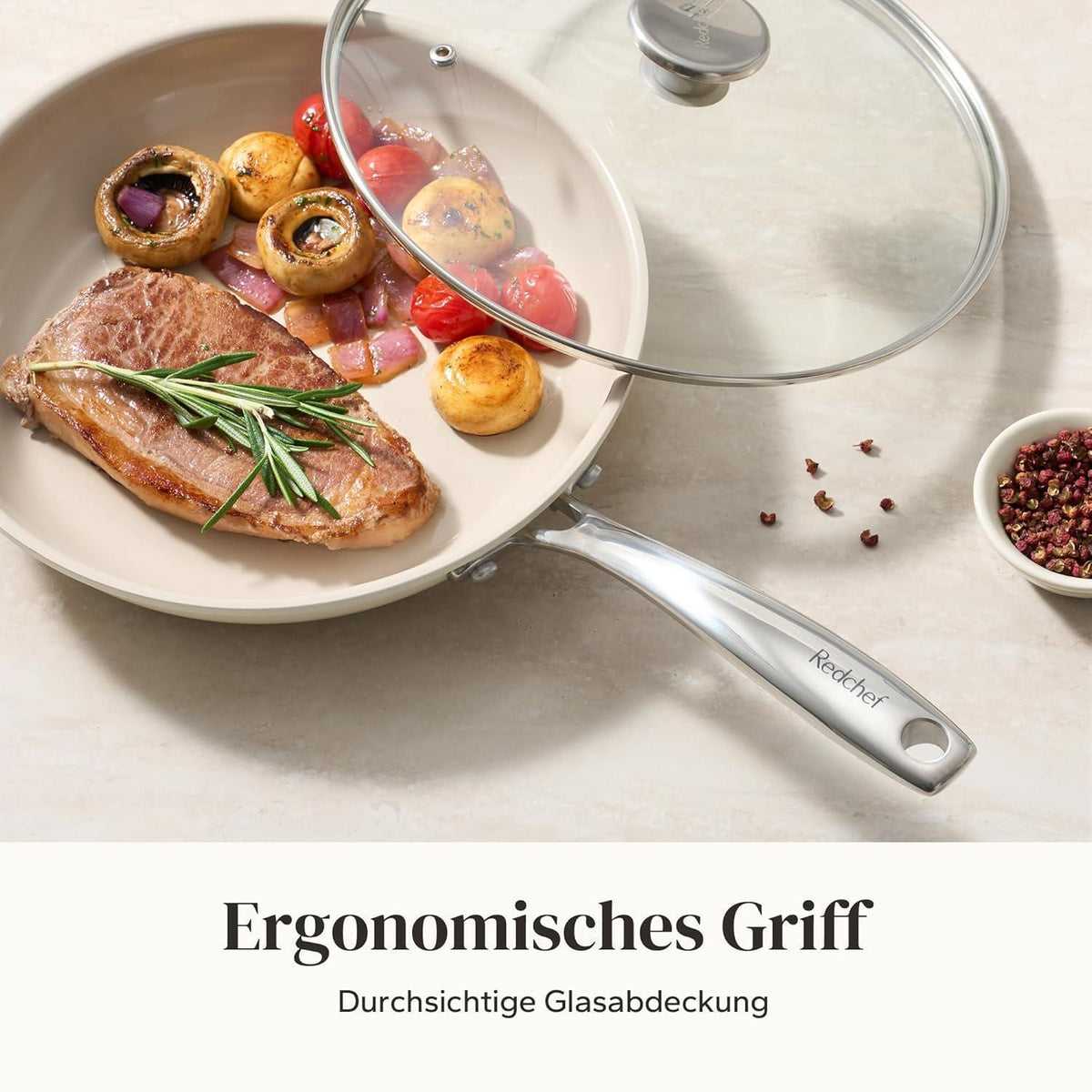6-teiliges Keramik Pfannenset Induktion – Antihaft & Backofenfest