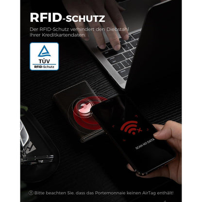 Geldbörse Herren mit AirTag Fach & XL Münzfach – RFID Schutz