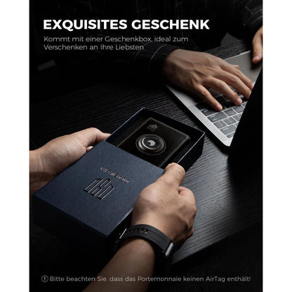 Geldbörse Herren mit AirTag Fach & XL Münzfach – RFID Schutz