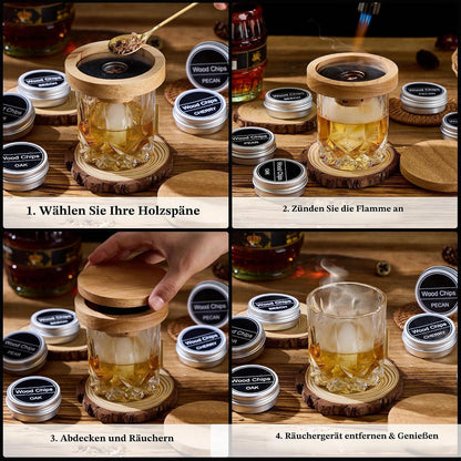 Cocktail Smoker Set mit Brenner & Holzchips – Whiskey Räucherset