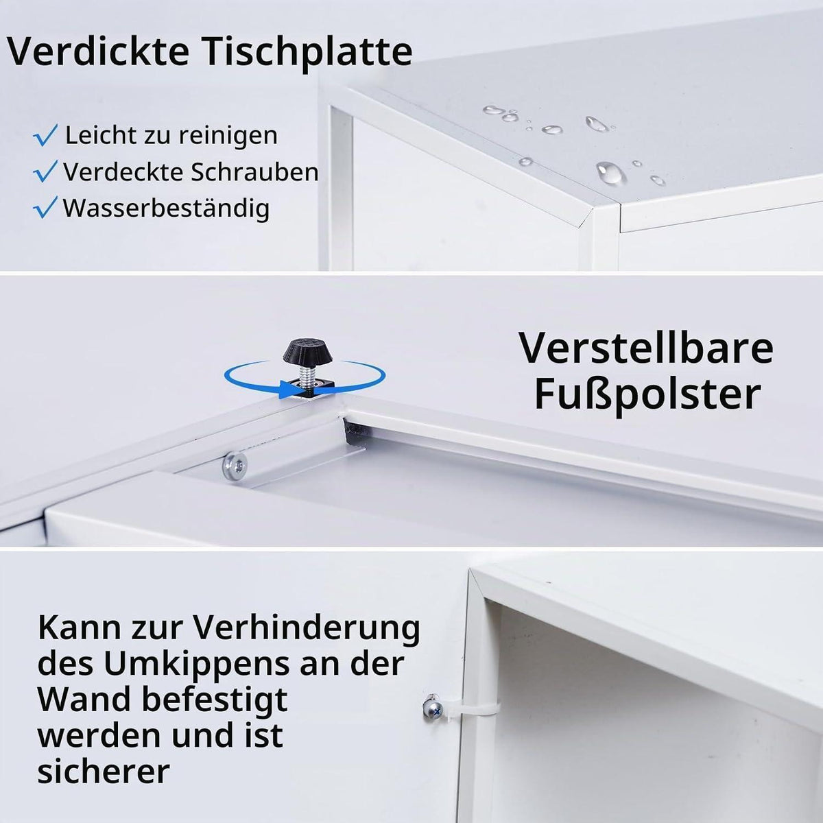 Langer Konsolentisch mit Regalen – Weiß 180x30x80 cm