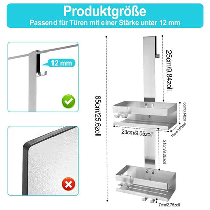 Hänge-Duschablage Edelstahl Silber – Einfache Montage & Haken