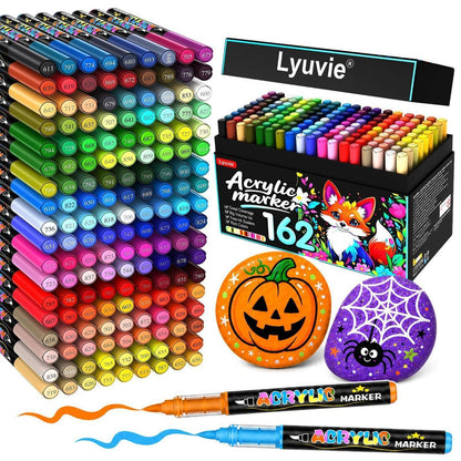 Acrylstifte Set 162 Farben – Wasserfest für Stein, Holz & mehr