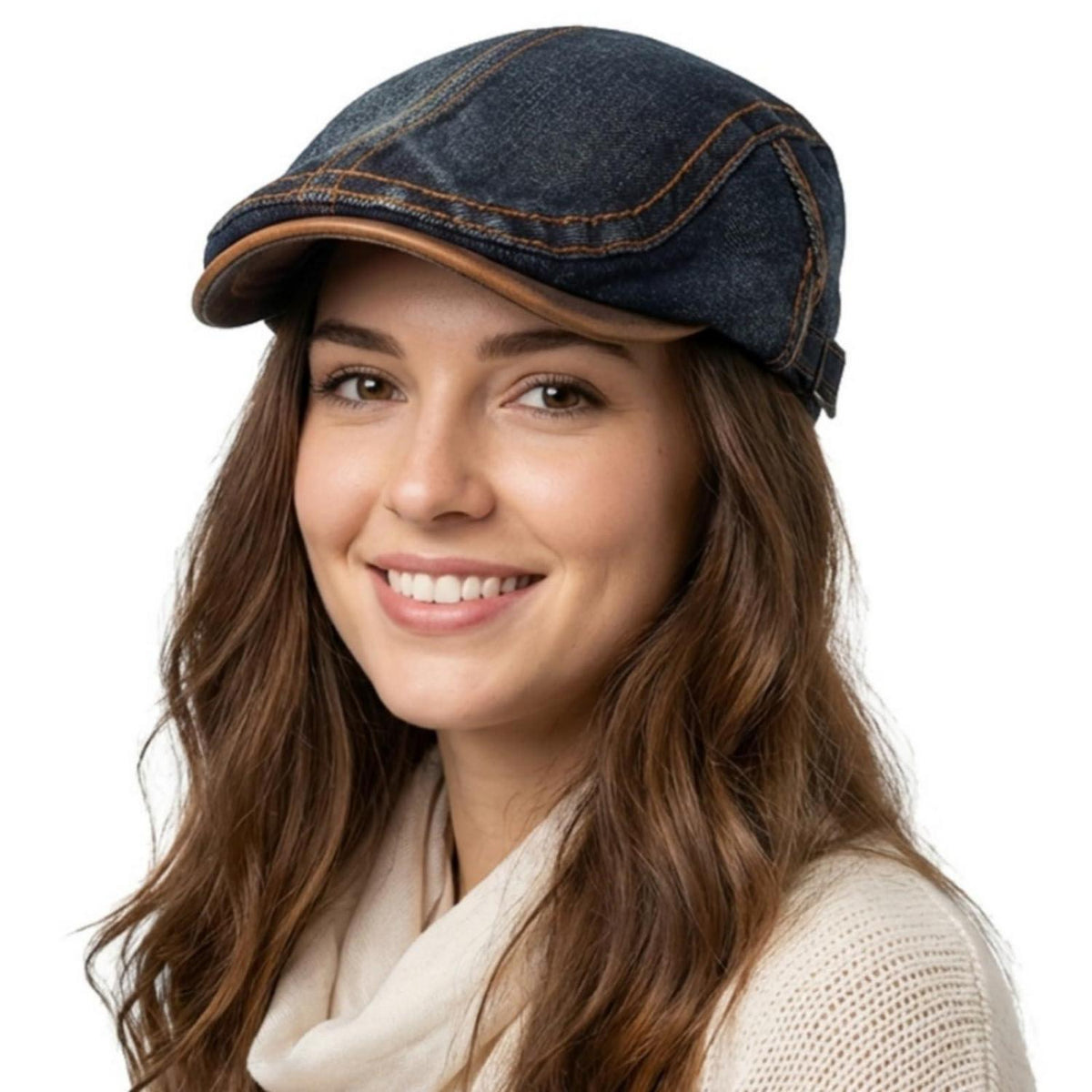 Denim Flatcap Herren & Damen | Vintage Newsboy Cap Jeans M-L