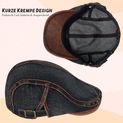Denim Flatcap Herren & Damen | Vintage Newsboy Cap Jeans M-L