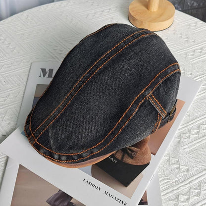 Denim Flatcap Herren & Damen | Vintage Newsboy Cap Jeans M-L
