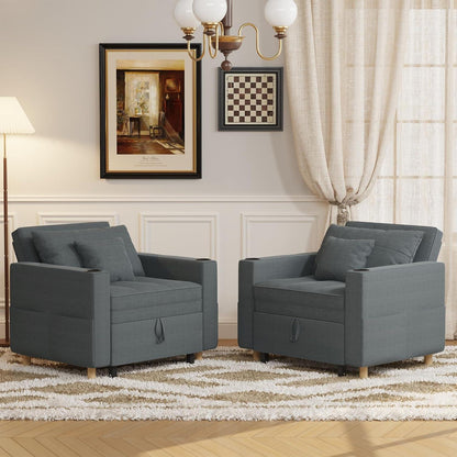 Extrabreites Schlafsofa 97cm – 3-in-1 Schlafsessel mit Bettkasten