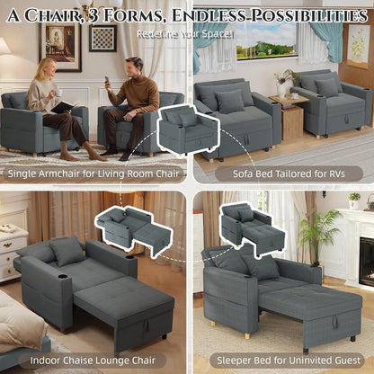 Extrabreites Schlafsofa 97cm – 3-in-1 Schlafsessel mit Bettkasten