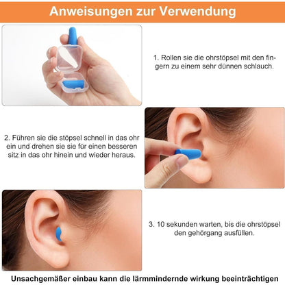 50 Paar Ohrstöpsel Schaumstoff – Geräuschunterdrückung zum Schlafen & Arbeiten