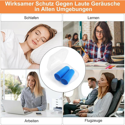 50 Paar Ohrstöpsel Schaumstoff – Geräuschunterdrückung zum Schlafen & Arbeiten