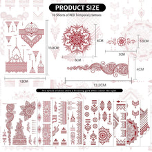 Temporäre Tattoos Deluxe Set Braun – 10 Blätter Festival & Party