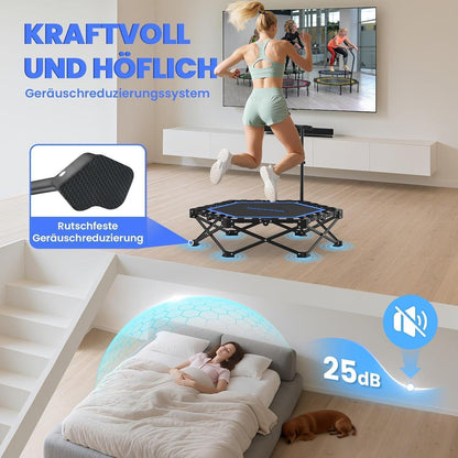 Klappbares Fitness Trampolin für Erwachsene – Schwarz Blau