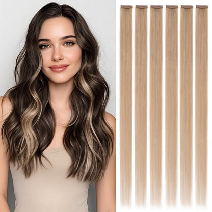 Blond Echthaar Clip-in Extensions 25cm – 6 Strähnen #27