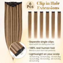 Clip-in Haarverlängerung Echthaar 30cm Balayage Blond