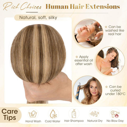 Clip-in Haarverlängerung Echthaar 30cm Balayage Blond