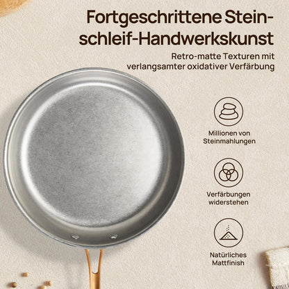 Edelstahl Topfset 8-teilig Induktion | Vintage Kochtopf & Pfannen Set