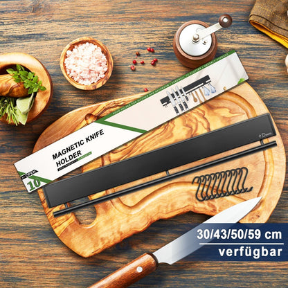 Magnetische Messerleiste mit 10 Haken, 50cm, Schwarz