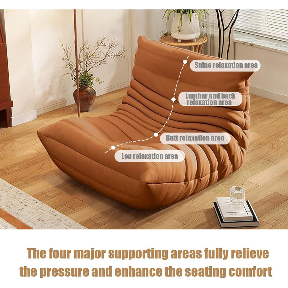 Bequemer Togo Kaminsessel – Lazy Sofa Orange