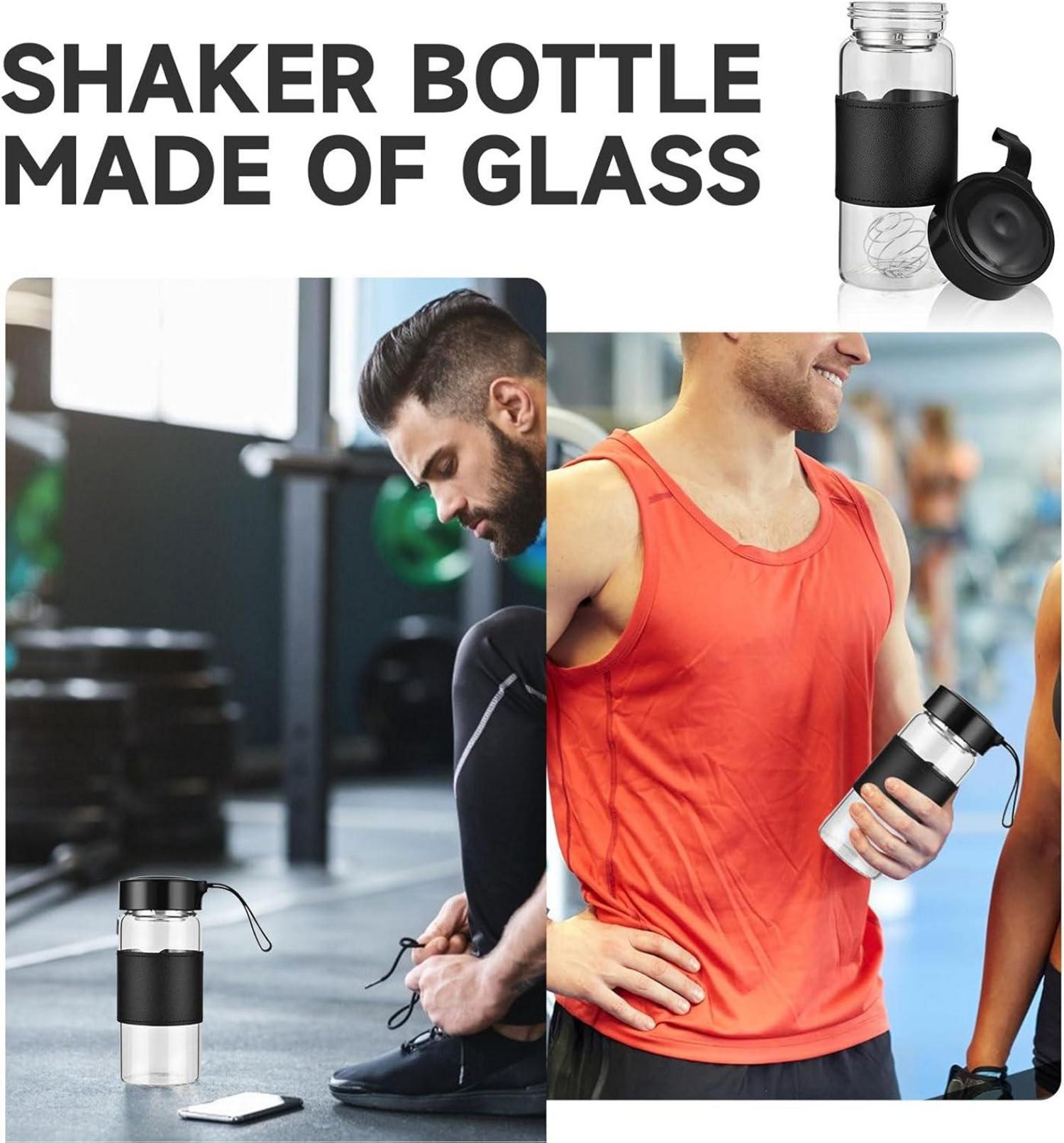 16oz BPA-freies Shaker Glas mit Integriertem Sieb für Proteinshakes