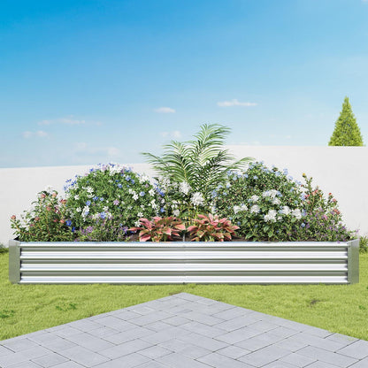 Hochbeet Metall verzinkt 232x113x30 cm Silber