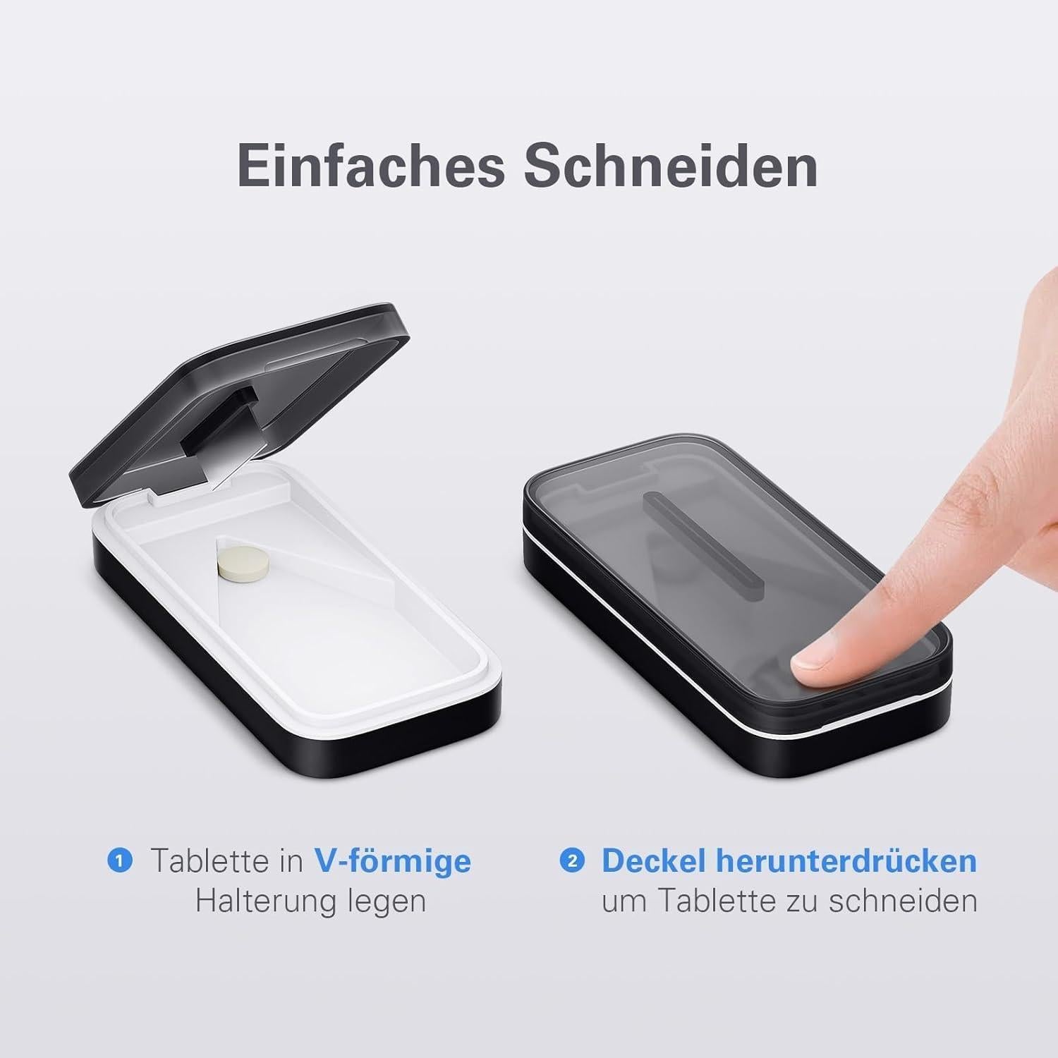 Tablettenteiler Präzises Schneiden V-förmige Halterung Edelstahlklinge