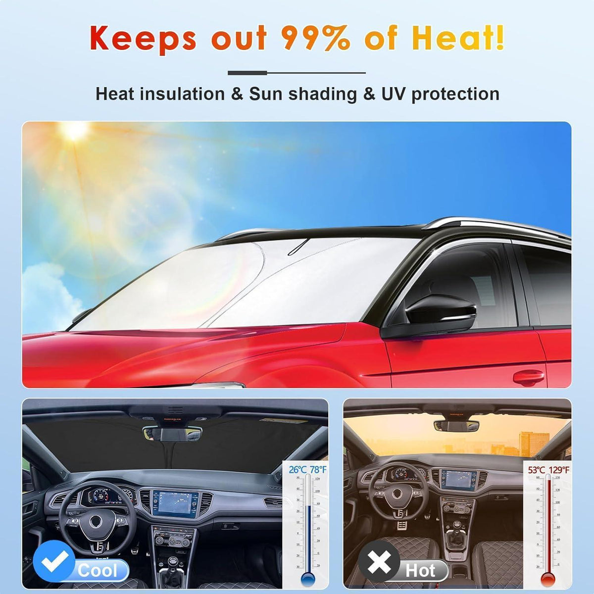 VW T-Roc Sonnenschutz – Windschutzscheibenabdeckung für 2017-2025