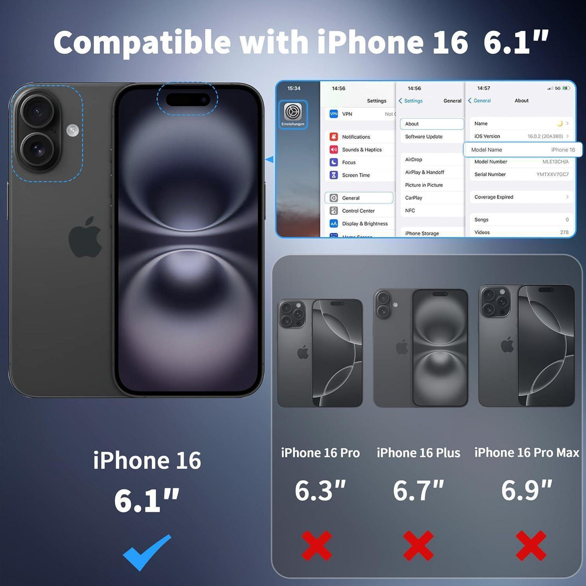 iPhone 16 Hülle mit MagSafe, Kameraschutz, matt transluzent grün