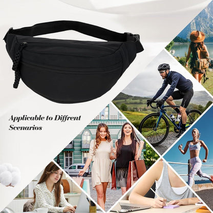 Nylon Umhängetasche Damen, Bauchtasche Klein, Schwarz
