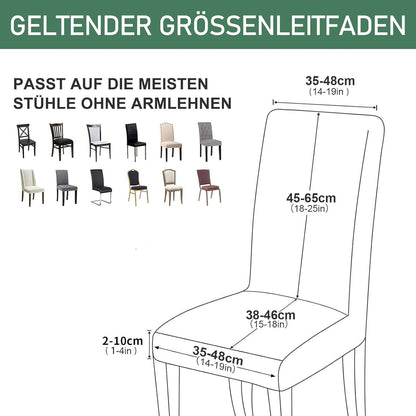 Stretch Samt Stuhlhussen Set - Bohnengrün (4 Stück)