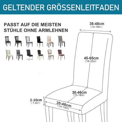 Stretch Samt Stuhlhussen 4er Set – Pfaublau