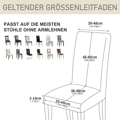 Stretch Samt Stuhlhussen 6er Set – Beige