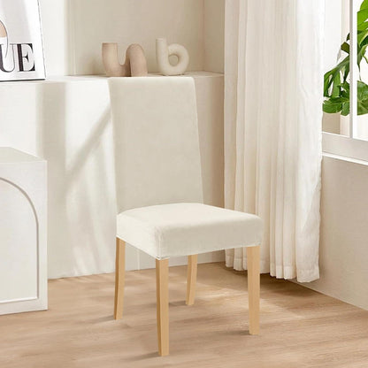 Stretch Samt Stuhlhussen 6er Set – Beige