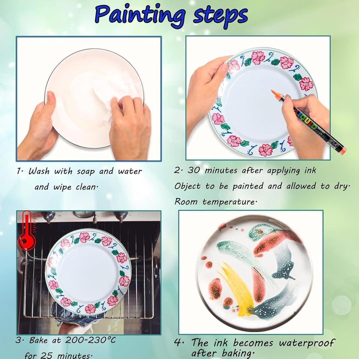 Porzellanstifte 12 Farben – Spülmaschinenfest & Wasserfest
