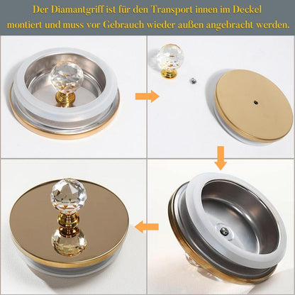 Glas Teekanne 1L mit Edelstahl Deckel - Auslaufsicher