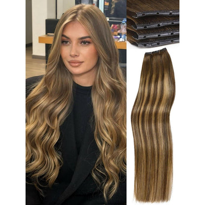 Echthaar Extensions 51 cm Blond – 2er Pack mit Micro Beads
